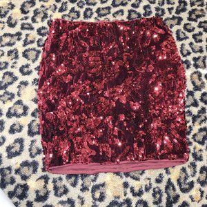 Burgundy Sequin mininskirt